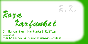 roza karfunkel business card